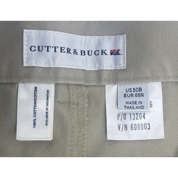 Cutter & Buck King James Men's Twill Microfiber Pleated Shorts Khaki Size 50B - Picture 4 of 9